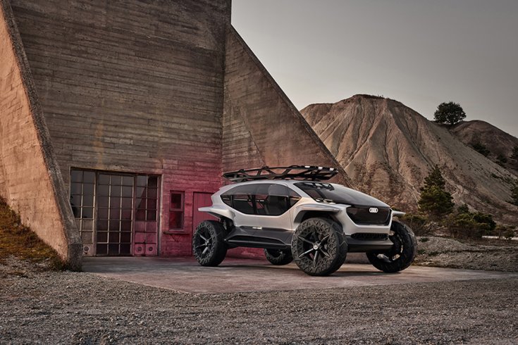Az Audi AI:TRAIL Quattro Concept statikus fotón elölről