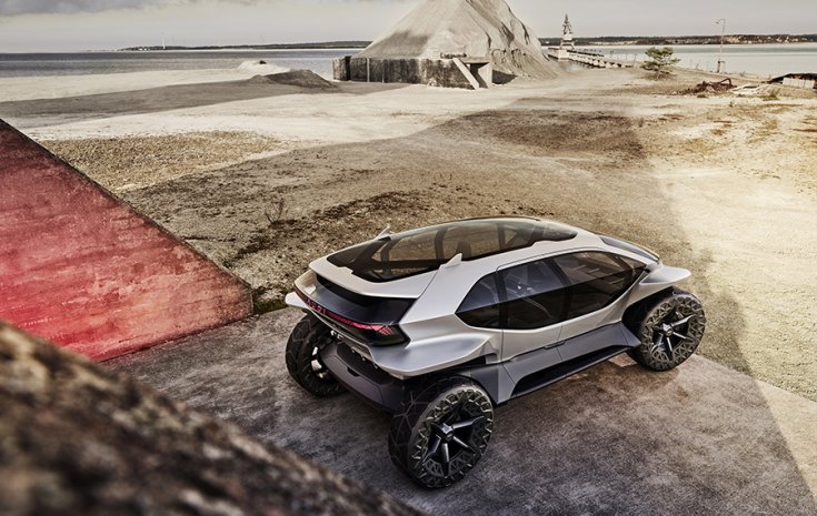 Az Audi AI:TRAIL Quattro Concept hátulról fotózva