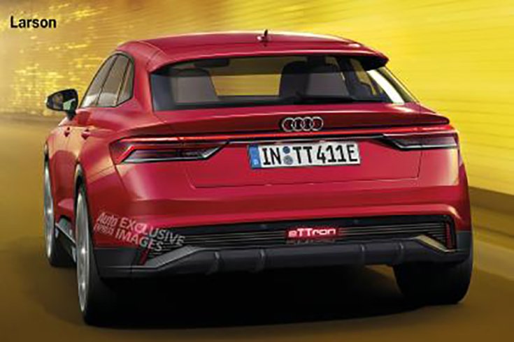 Az Audi eTTron hátulról fotózva