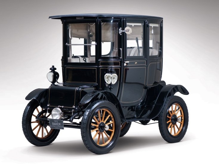 1905 Baker electric coupé, fekete, oldalnézet, jobbról