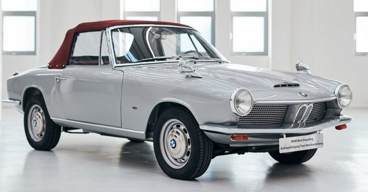 1966 BMW 1600 GT kabrió, világoskék, elölnézet, balról