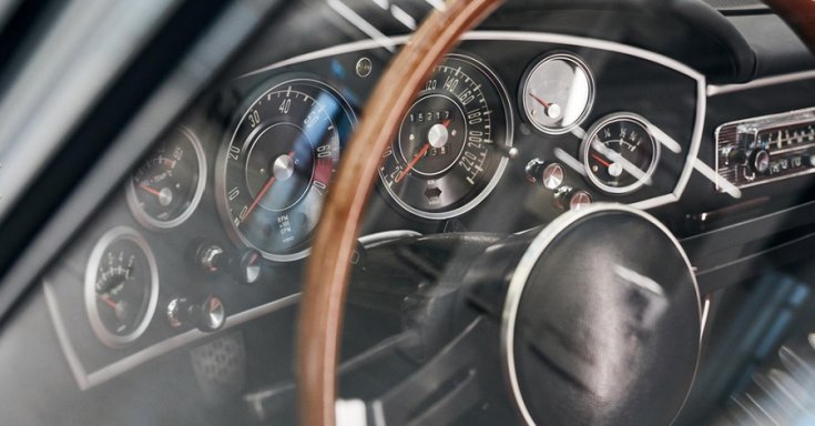 BMW 1600 GT kabrió, műszerfal, felülnézet, balról