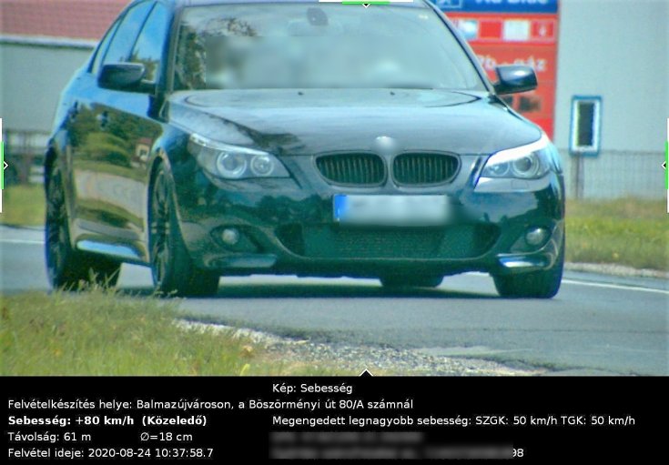 Gyorshajtáson kapott BMW