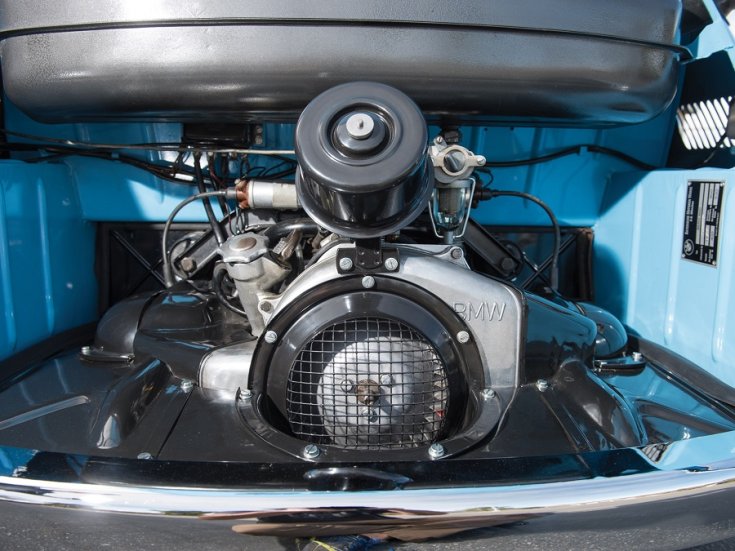 1959 BMW 600 Isetta, boxermotor, elölnézet, szemből