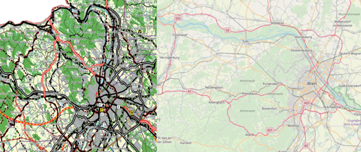 Budapest és Bécs környéki útszakaszok