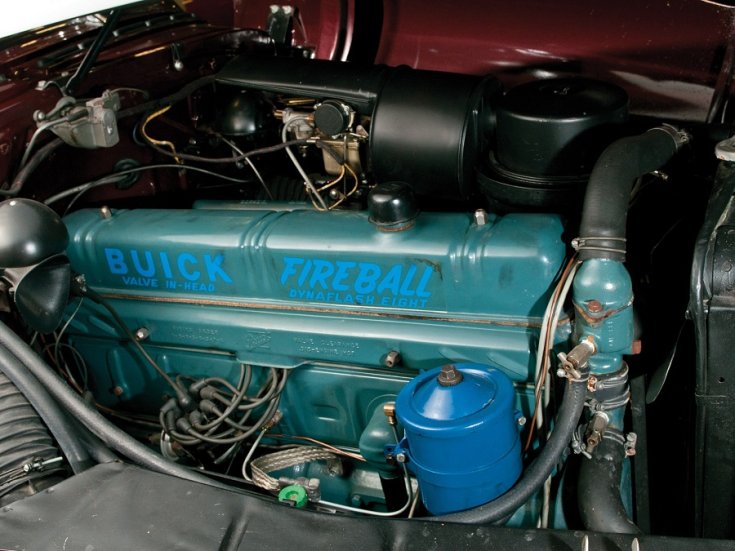 Buick Roadmaster, motor, kék, oldalnézet, jobbról