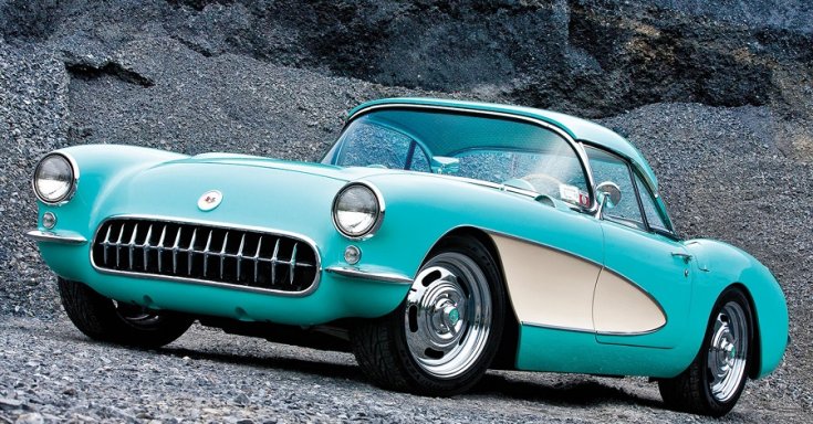 Chevrolet Corvette C1, kék, oldalnézet, jobbról