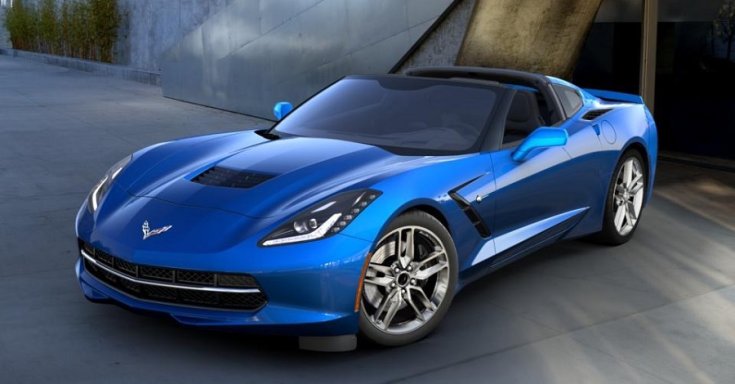 Chevrolet Corvette 2014, kék, oldalnézet, jobbról, felülnézet
