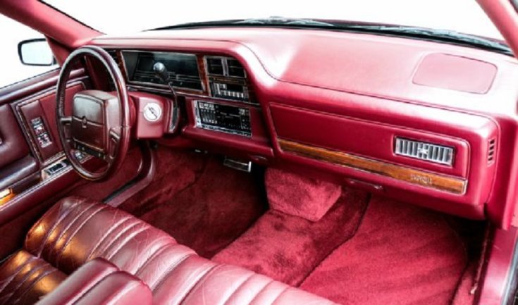 1989 1993 Chrysler Imperial, Fifth Avenue, utastér, műszerfal, bordó, youngtimer, veterán, retrovasak, elölnézet, oldalról, jobbról