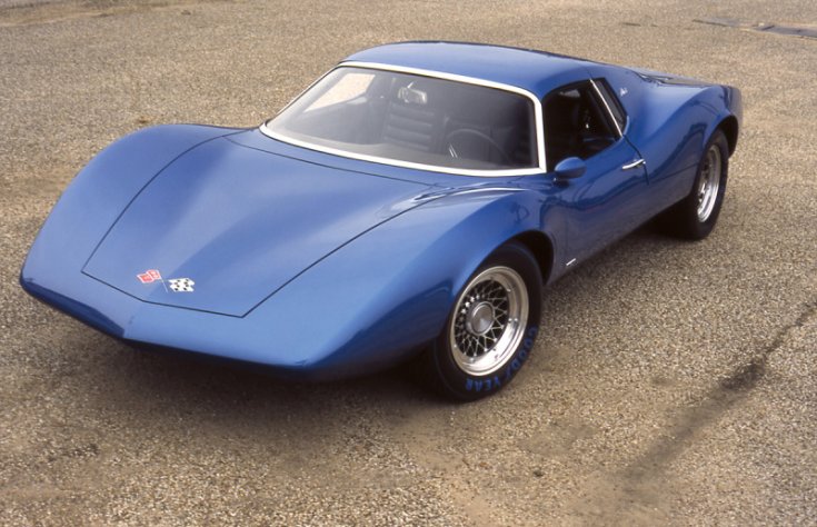 1968 XP-880 Corvette tanulmányautó, Astro II, kék, elölnézet, balról