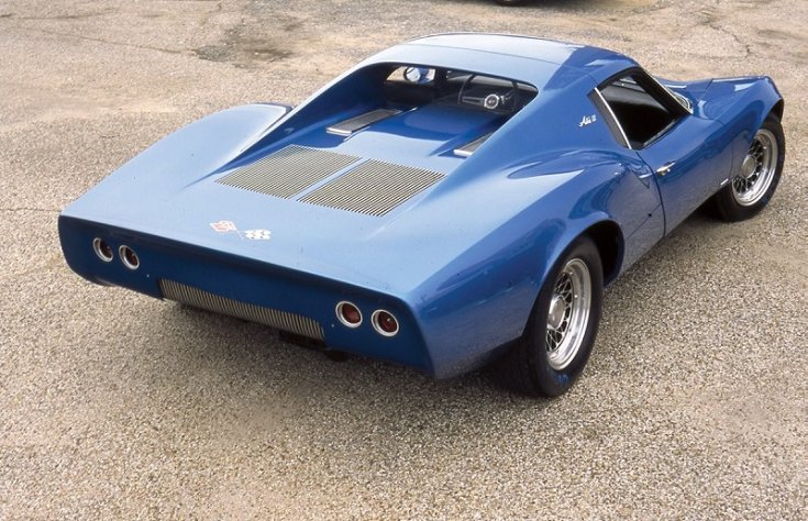1968 XP-880 Corvette tanulmányautó, Astro II, kék, hátulnézet, jobbról