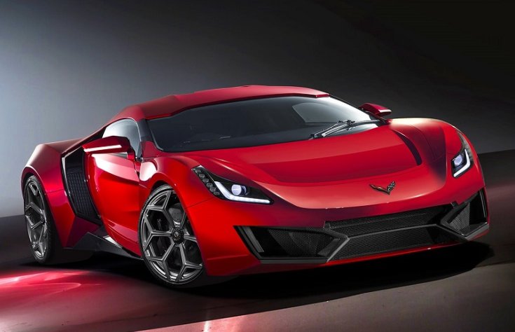 2019 2020 Chevrolet Corvette C8, vörös, elölnézet