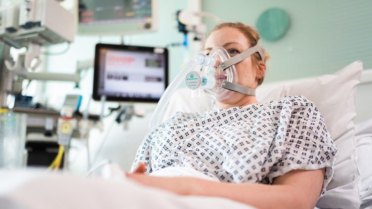 A CPAP eszköz egy betegen