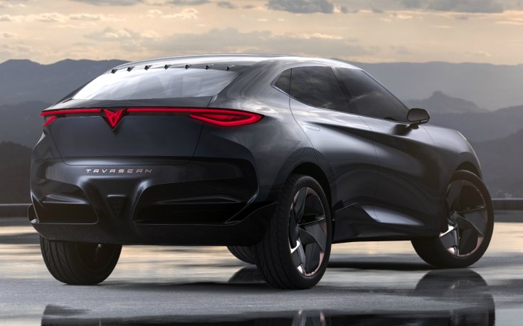 Cupra Tavascan elektromos SUV koncepcióautó hátulról