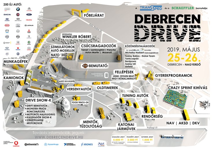 A Debrecen Drive térképe