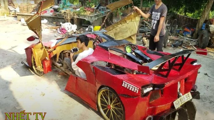 Házi készítésű Ferrari hátulról