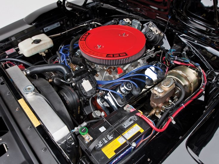 1969 Dodge Charger Daytona, Hemi Head motor, felülnézet, oldalnézet, balról