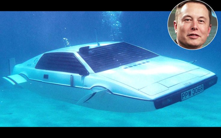 Elon Musk techmogul autója egy Lotus Esprit tengeralattjáró