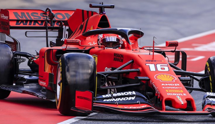 Charles Leclerc F1 teszt Barcelona