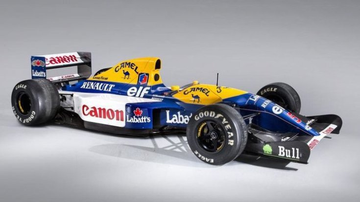 Nigel Mansell Williams F1-es autója féloldalról