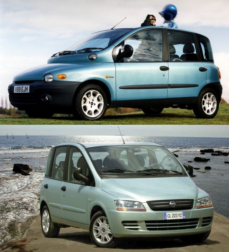 régi és faceliftes Fiat Multipla