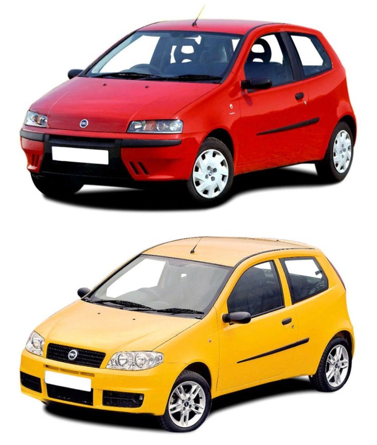 régi és ráncfelvarrott Fiat Punto
