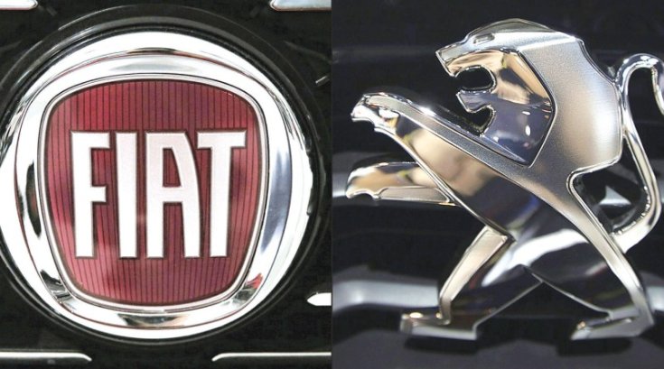 Fiat és Peugeot logó egymás mellett