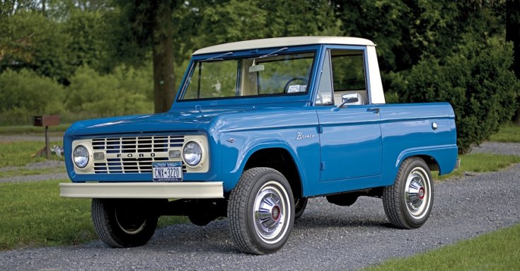 1966 Ford Bronco, kék, fehér tető, oldalnézet, jobbról