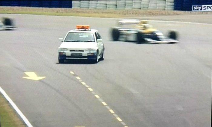 Ford Escort RS Cosworth a Brit Nagydíjon a pályán