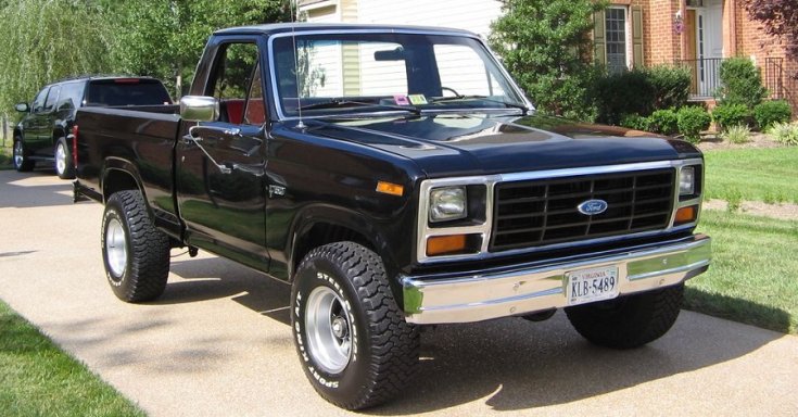1980 Ford F-150 F series pick up, fekete, oldalnézet, balról