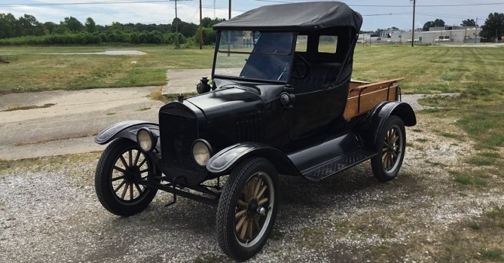 Ford Model T pick up truck, Model TT, fekete, oldalnézet, jobbról