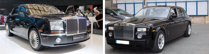 Geely GE és Rolls-Royce Phantom