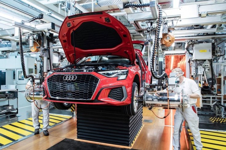 Gyártásban lévő Audi A3 az ingolstadti üzemben
