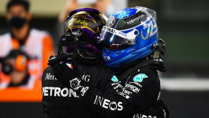 Lewis Hamilton és Bottas a verseny után