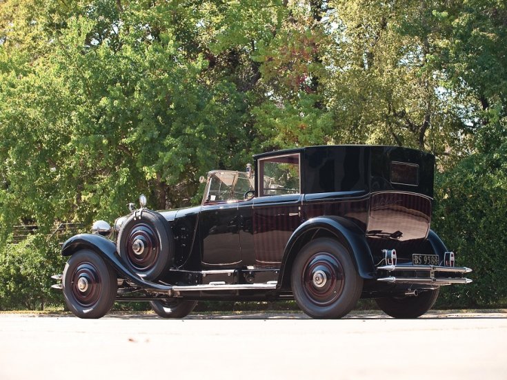 1919 1924 Hispano-Suiza H6B, salamanca, luxus limuzin, fekete, hátulnézet, balról, RM Sotheby’s
