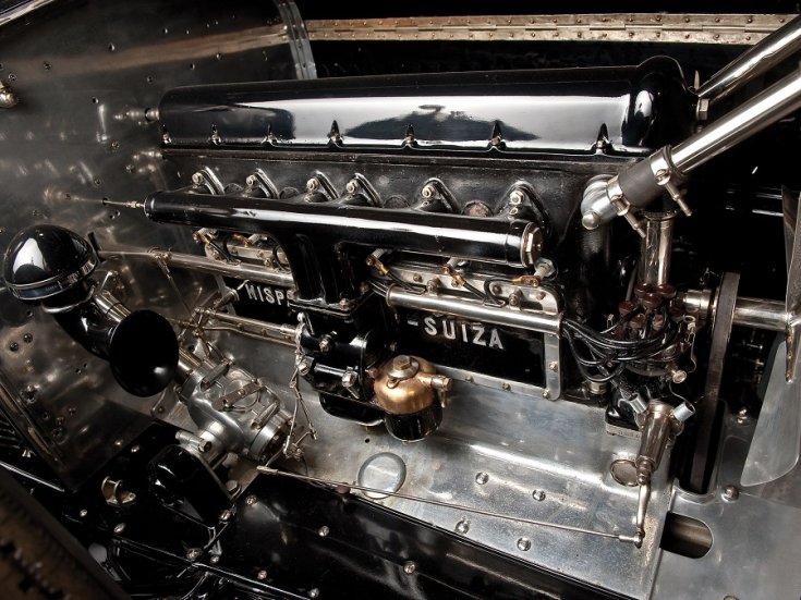 1919 1924 Hispano-Suiza H6B, salamanca, motor, oldalnézet, balról, RM Sotheby’s