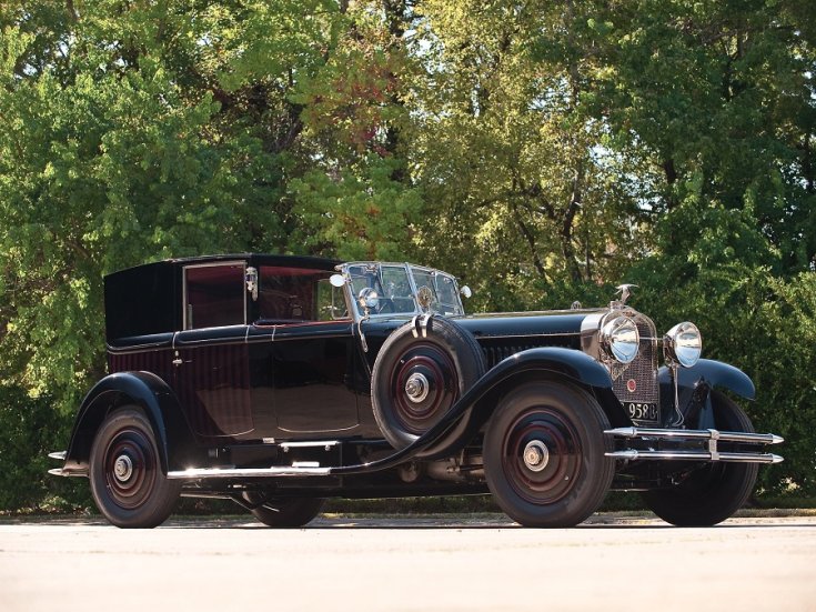 Hispano-Suiza H6B landaulet, elölnézet, oldalnézet, jobbról