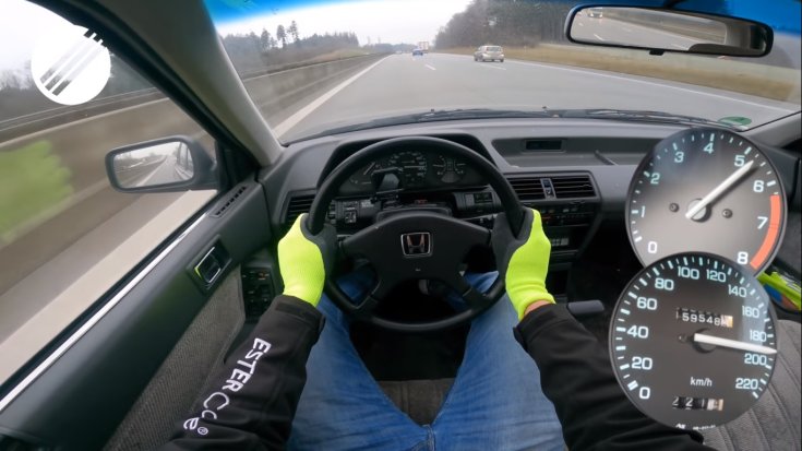 1985-ös Honda Accord utastere a sofőr szemszögéből