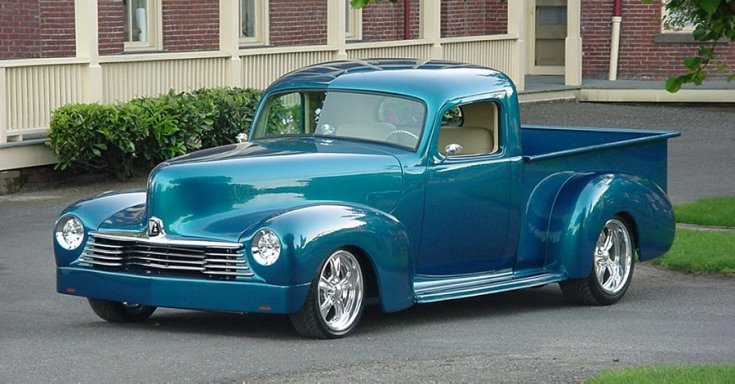 1939 Hudson Big Boy C28 pick up, kék, tuning, oldalnézet, jobbról