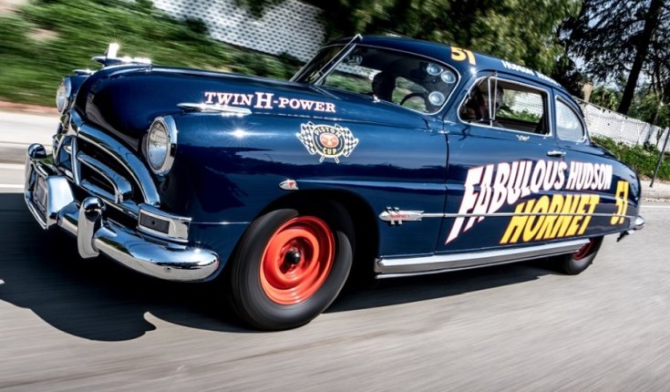 1951 1954 Hudson Hornet, a Mesés Hudson Hornet, the Fabulous Hudson Hornet, kék, oldalnézet, elölről, balról