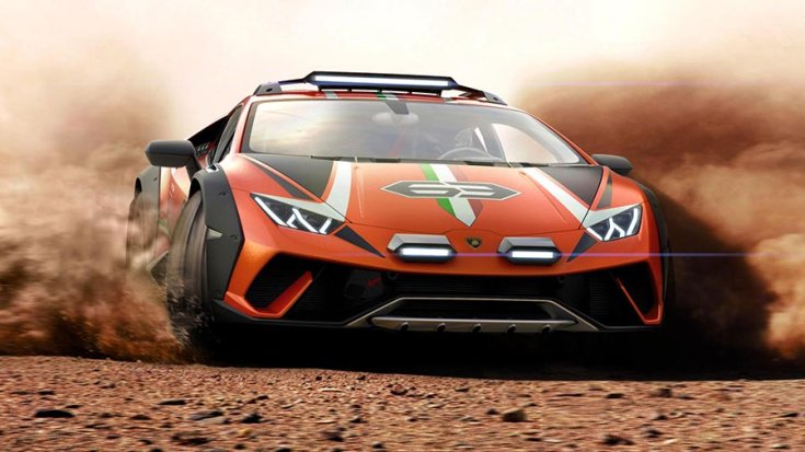 Lamborghini Huracán 'Sterrato' szemből drift közben
