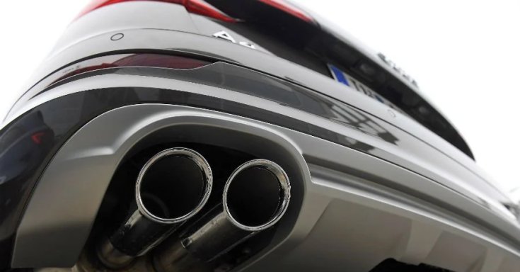Audi modell kipufogója közelről