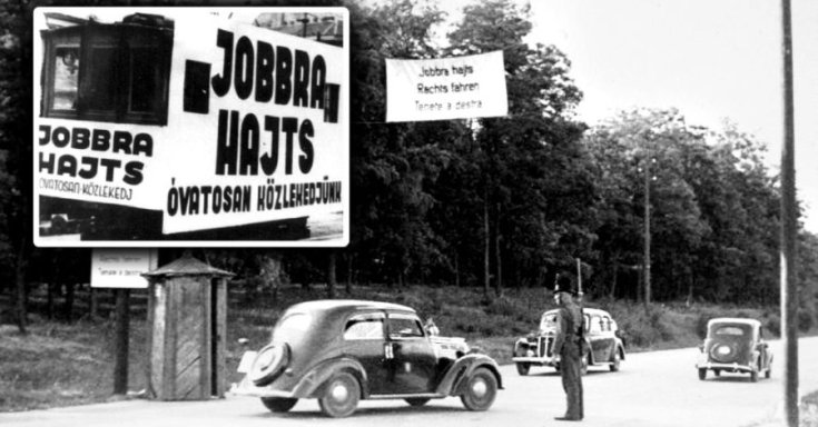 A „jobbra hajts” szabály bevezetése és annak betartása a korabeli Magyarországon