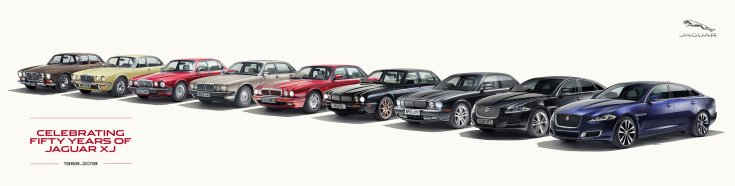 Jaguar XJ generációk egymás mellett
