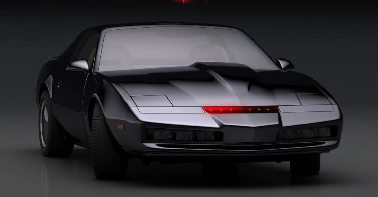 A Knight Rider sorozat autója, fekete Pontiac Trans Am, előlnézet
