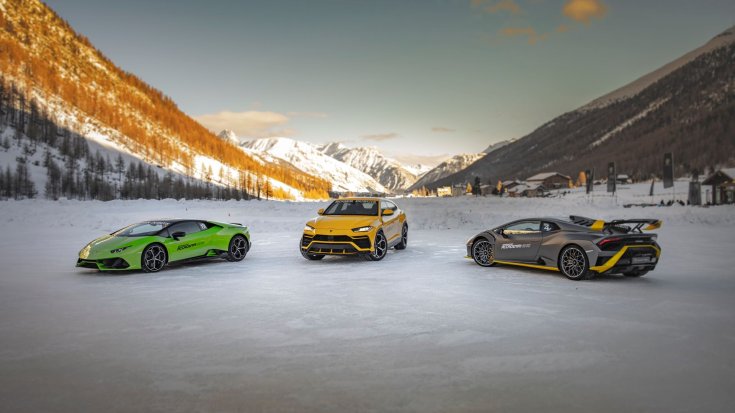 Lamborghini modellek a hóban