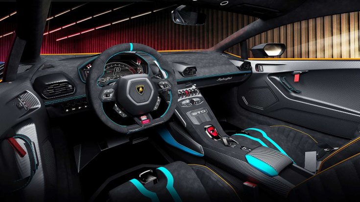 2021-es Lamborghini Huracan STO modell belső tere