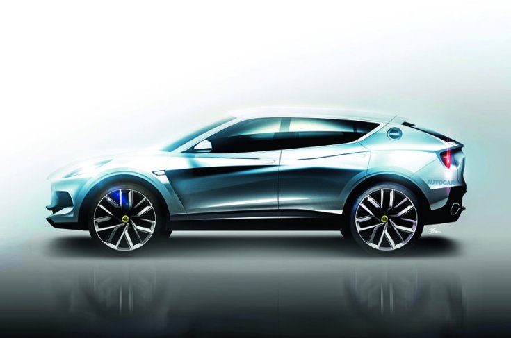 Lotus SUV vázlata oldalról