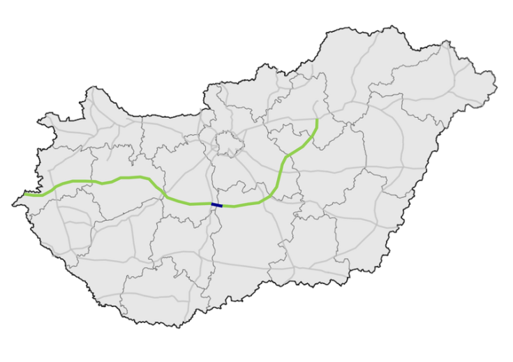 Az M8-as gyorsforgalmi út Székesfehérvár és Kecskemét városát köti majd össze.