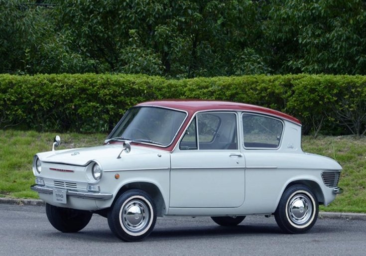 Mazda P360 Carol, Mazda R360, fehér, oldalnézet, balról, japán autó, mikroautó, kei car, retrovasak, veterán, alapjárat